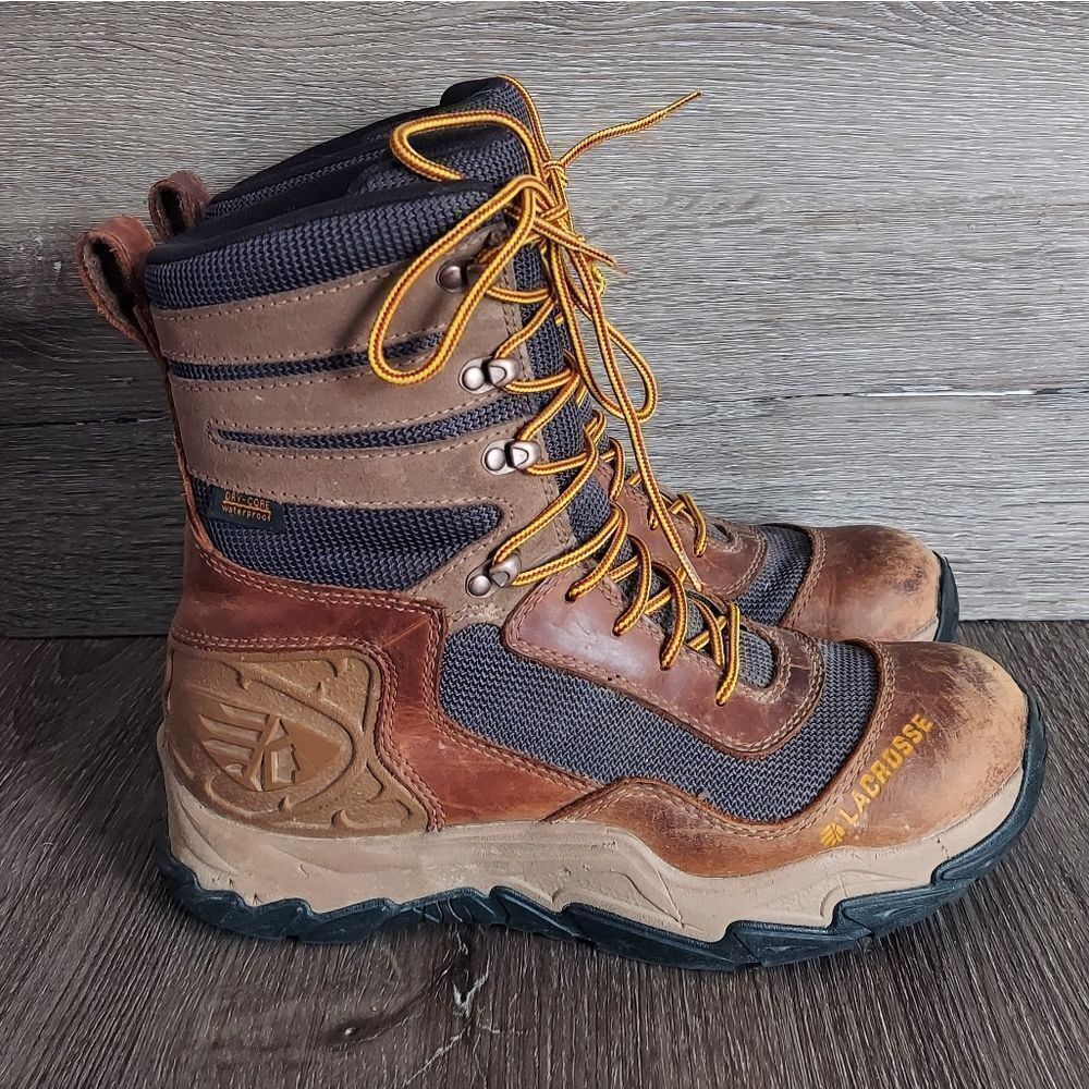 LaCrosse Brown and Tan High-Top Boots with Sturdy Sole